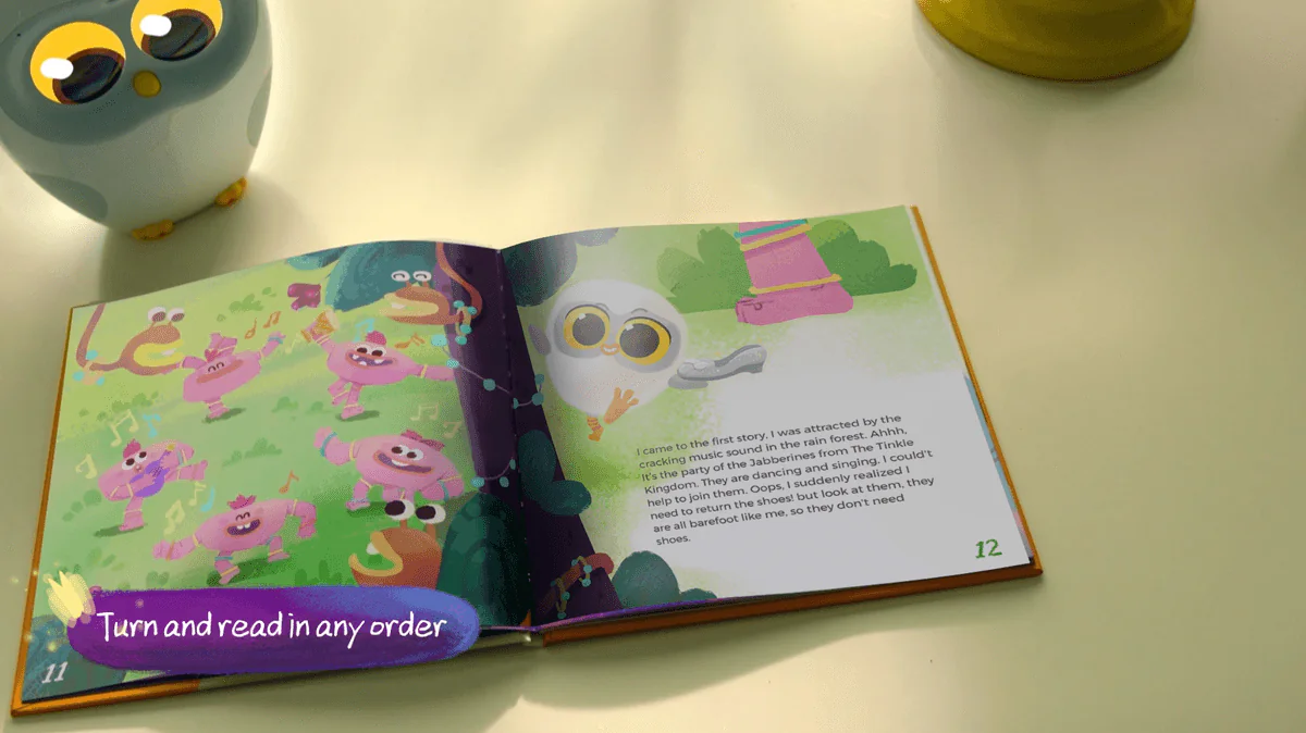 Luka reading a page out loud